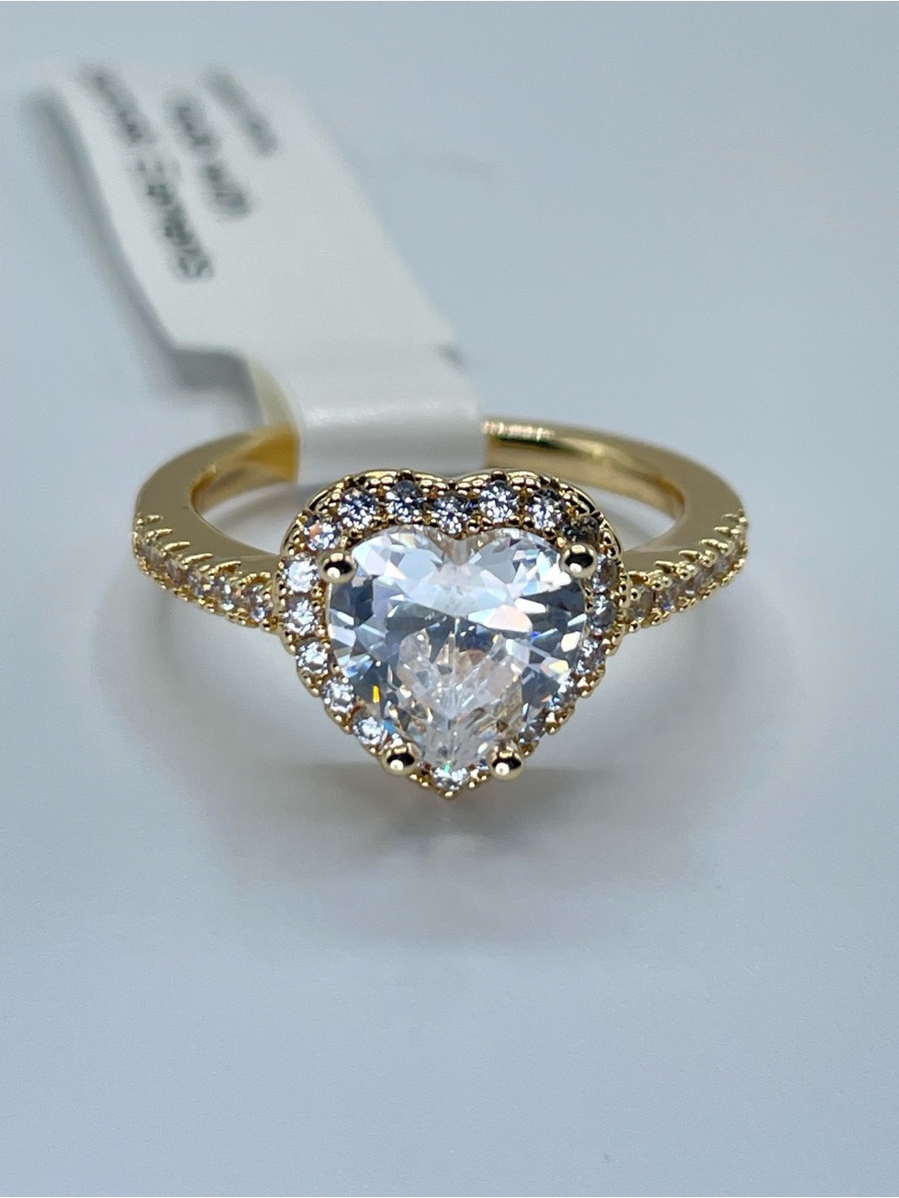 Swarovski Crystal Elements White Heart Cut Swarovski Crystal Halo Ring Sz 7